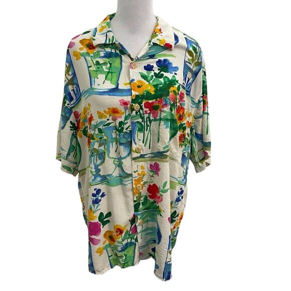 Jams World Crystal Colorful Floral Vase Short Sleeve Shirt Unisex size Medium - Picture 1 of 6